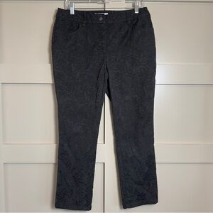 Chico's Pants Black Lace Overlay High Rise Ankle Stretch Chico’s 1 Women’s M/8